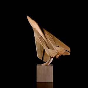 Avion de chasse artistique en bois inspiré du célèbre F-14