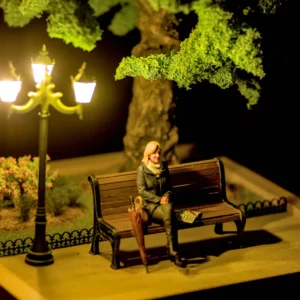 Pièce Unique - Diorama « Pause bucolique » fait main avec éclairage LED
