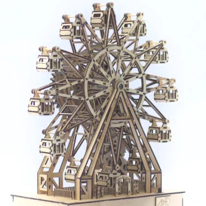 Grande roue miniature en bois animée / fonctionnelle découpé laser