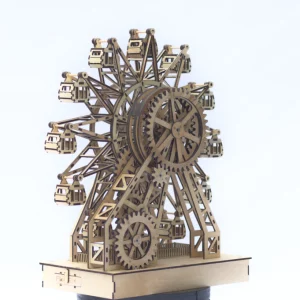 Grande roue miniature en bois animée / fonctionnelle découpé laser